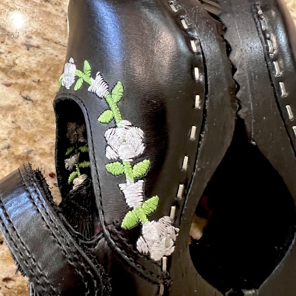 VINTAGE HANNA ANDERSSON MARY JANE CLOGS black Leather!! Fit like toddler 6.5!!! - Picture 8 of 16